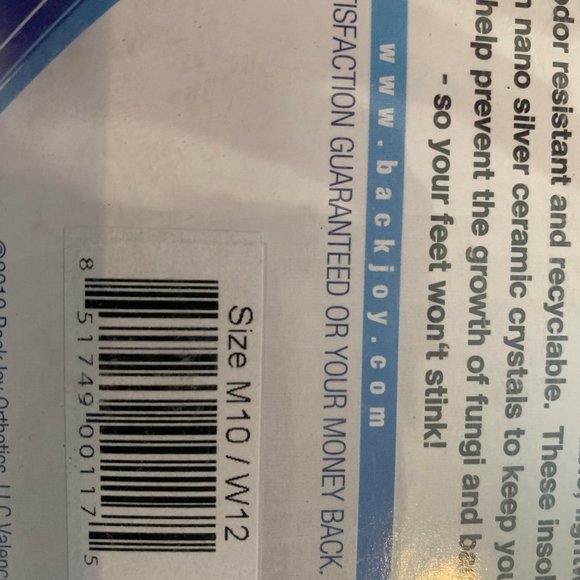 Mens 9 Womens 11 Backjoy Insoles - Picture 4 of 4